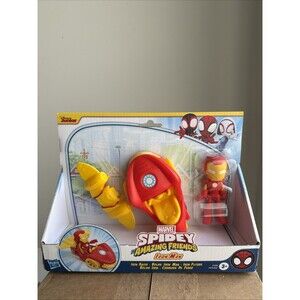 Marvel Disney Jr Spidey and His Amazing Friends Iron Man Iron Racer Toy Set New